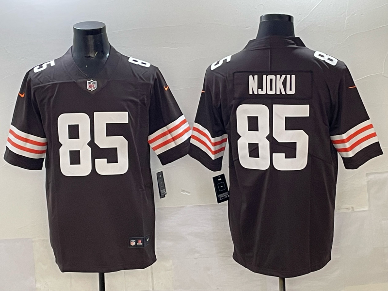 Men 2025 Cleveland Browns #85 Njoku brown Nike Limited NFL Jersey 004